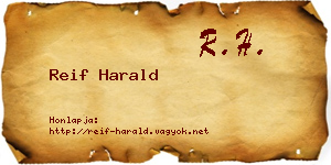 Reif Harald névjegykártya